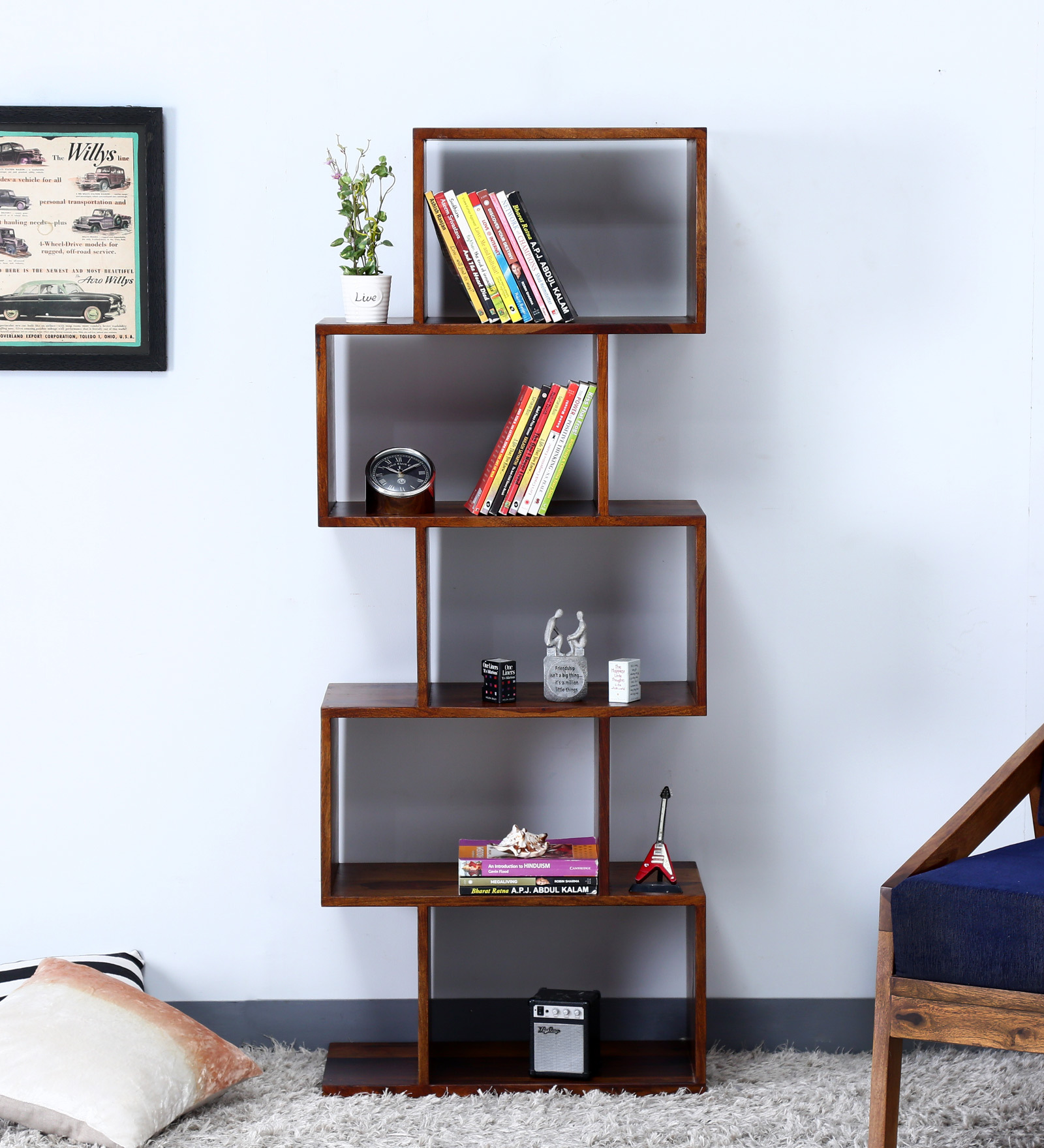 Fothmon Book Shelf Unit in Provincial Teak Finish